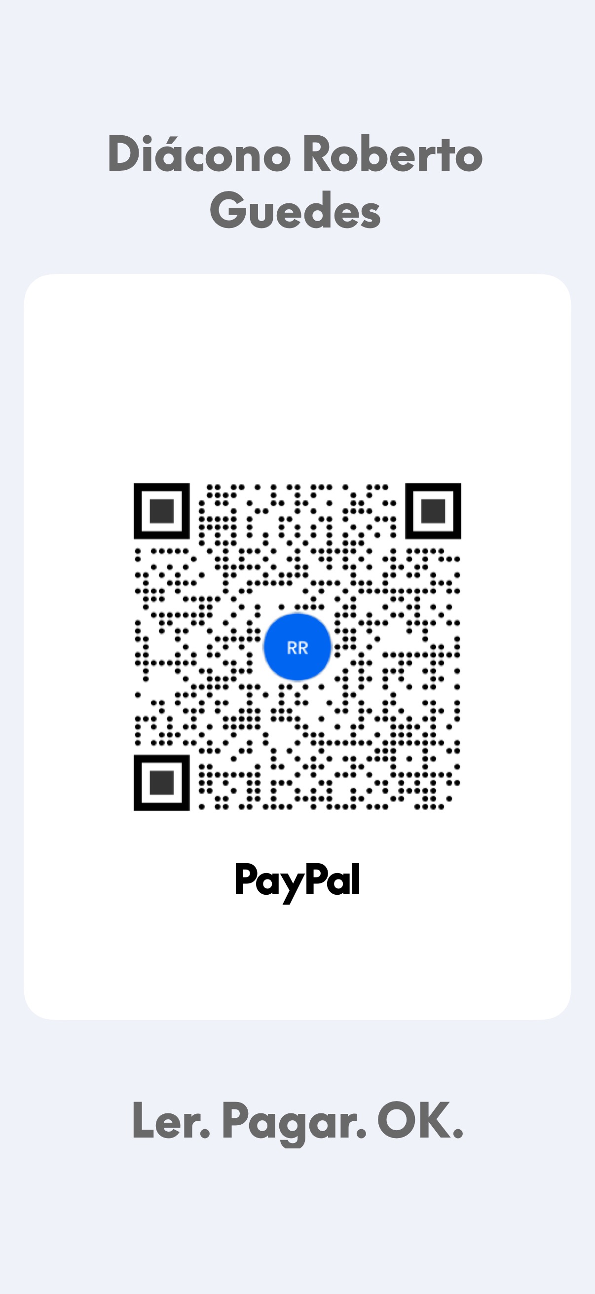 QR Code PayPal — Diácono Roberto Guedes